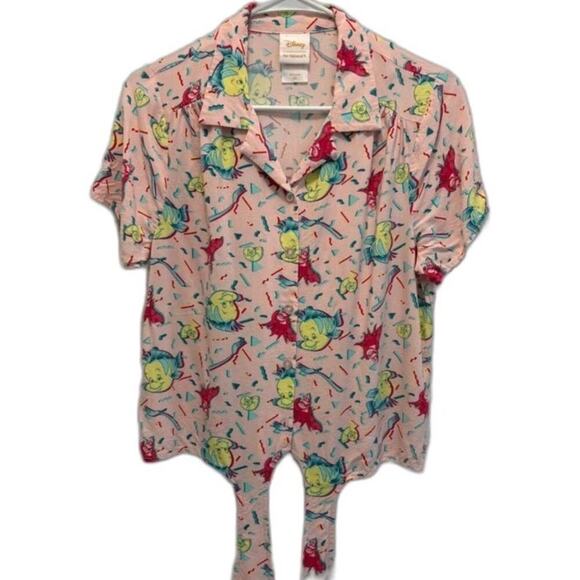 DISNEY LITTLE MERMAID Flounder & Sebastian Tie TOP Size Med - Picture 2 of 7